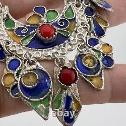 Antique Berber necklace Kabylia Algeria Beni Yenni in sterling silver corals