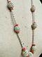 Antique Chinese Carved Necklace With Bovine Bone Beads Natural Coral Beads