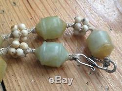 Antique Chinese Jade Beads Necklace Pendant Corals