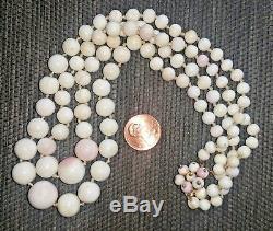 Antique Coral Angel Skin Necklace 14k Gold Choker Genuine Natural Beads Vintage