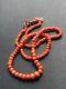 Antique Coral Bead Necklace With Gold Clasp
