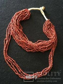 Antique Coral Beads Natural Undyed Ukrainian Necklace. Ukrainian Folk Costum