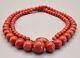 Antique Coral Beads Necklace 100% Natural Victorian Superb Quality
