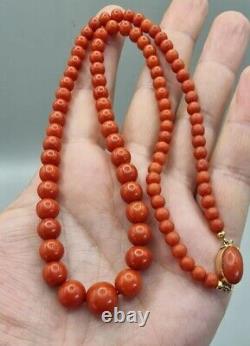 Antique Coral Beads Necklace 100% natural Victorian Superb Quality