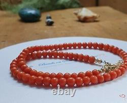 Antique Coral Necklace beads Superb Quality 100% Natural Genuine Italian Coral