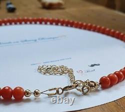 Antique Coral Necklace beads Superb Quality 100% Natural Genuine Italian Coral