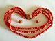 Antique Excellentcond Natural No Dye Red Round Coral Beads Necklace Earrings
