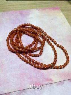Antique Edwardian Natural Coral Necklace 100 CM Long Glass Beads