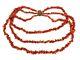 Antique Edwardian Silver Carved Red Coral Clasp Multi-strand Beaded Necklace