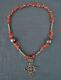 Antique Ethiopian Necklace Silver Beads With Coptic Cross Pendant And Corals