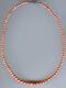 Antique Genuine Coral Bead Single Strand Sterling Clasp Necklace