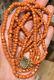 Antique Georgian 3 Strand Coral Bead Necklace with Pinchbeck Chalcedony Clasp 50g