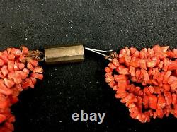 Antique Georgian Period Multiple Strand Red Coral Bead Necklace c. 1810