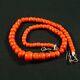 Antique Large S925 Chinese Natural Red Coral 6-13.5mm Beaded Necklace 50g