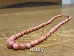 Antique Natural Angel Skin Coral Bead Necklace