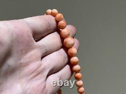 Antique Natural Angel Skin Coral Bead Necklace