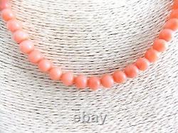 Antique Natural Coral Beaded Necklace Round Natural Coral Not Enhanced Beautiful