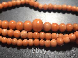 Antique Natural Coral long single. String Necklace 30g