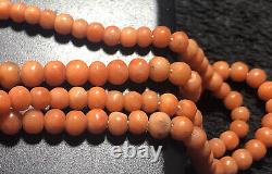 Antique Natural Coral long single. String Necklace 30g