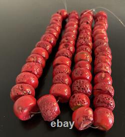 Antique Natural Cut Red Coral Chunky Beads 630 grams