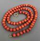 Antique Natural Red Coral Beads Necklace With 14k Gold Clasp 50cm 39 Gr