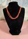 Antique Natural Untreated Salmon Coral Beads Necklace With Silver Clasp 3 Strand