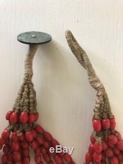 Antique Old Tibetan Sherpa Coral Beaded Necklace Nepal