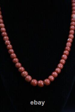 Antique Period Piece 1850's Mediterranean Coral Bead Necklace