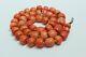Antique Rare100%natural Coral Hand Carved Organic Barrel Authentic Necklace Bead