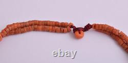 Antique Red Coral genuine natural undyed untreated beads Necklace-82 gram