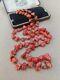 Antique Red Salmon Branch Coral 925 Silver Bead Vintage Necklace Undyed Tibetan