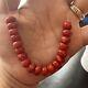 Antique Tibetan Natural Undyed Aka Blood Red Oxblood Coral Bead Jewelry Necklace