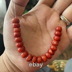 Antique Tibetan Natural Undyed Aka Blood Red Oxblood Coral Bead Jewelry Necklace