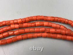 Antique Undyed Red Coral Bead Necklace 37g
