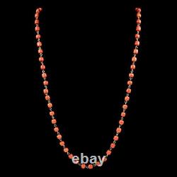 Antique Victorian Coral Bead Necklace 9ct Gold Circa 1900