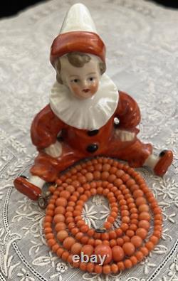 Antique Victorian Graduated Genuine Natural Salmon Coral Bead Necklace 21