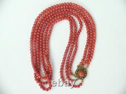 Antique Victorian Natural Beaded Coral Necklace