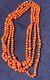 Antique Victorian Natural Orange Salmon Coral Beaded Necklace 78! 79 Gr