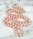 Antique Victorian Natural Pink Angel Skin Coral 8mm Beaded Necklace 32 67.7 Gr