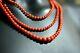 Antique Victorian Natural Red Coral Beads Necklace With Gold Clasp 14k (585)