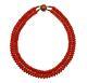 Antique Victorian Orange-red Sciacca Coral Woven Bead Choker Necklace 15.5