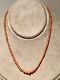 Antique Victorian Salmon Coral Graduated Strand Bead Necklace 10k Gold Clasp