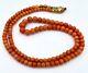 Antique Victorian Salmon Red Coral Graduated Bead Necklace