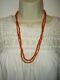 Antique Victorian Untreated Bead Salmon Natural Coral 49 L Strand Necklace