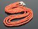 Antique Victorian C1900 Natural Coral Bead Necklace With Silver Clasp, 26.4g