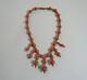 Antique Victorian Natural Coral Bead Necklace Beaded Balls Choker