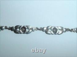 Antique Vintage Bernard Instone Silver Enamel Marcasite Necklace