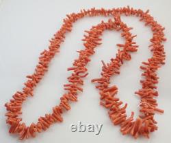 Antique Vintage Coral Branch Flapper 32 Necklace