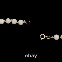Antique Vintage Deco 14k Gold Filled GF White Coral Beaded Bead Necklace 28.8g