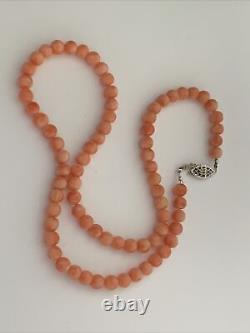 Antique Vintage Natural Coral Bead Necklace 5mm 20g
